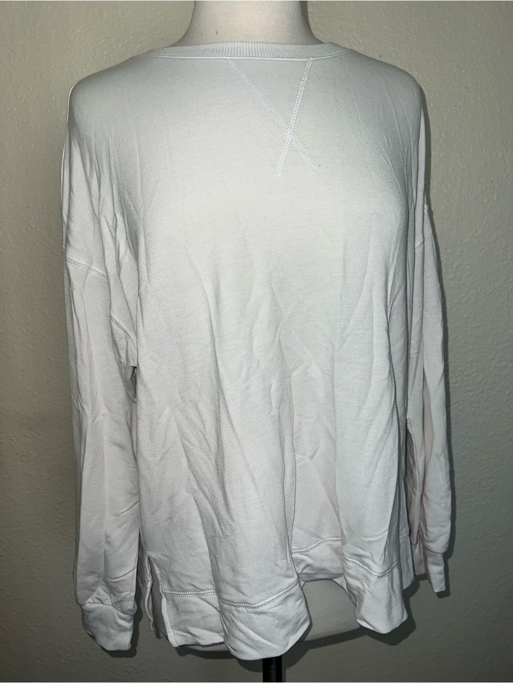 Relaxed White Women's Crewneck Sweatshirt